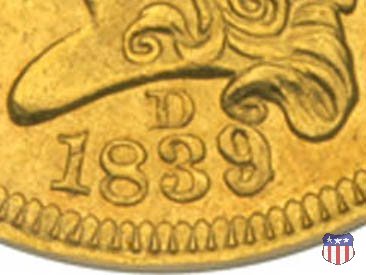 Classic Head, No Motto on Reverse (1834-1839) 1839 (Dahlonega)