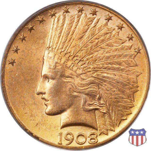 Indian Head, Motto on Reverse (1908-1933) 1908 (Denver)