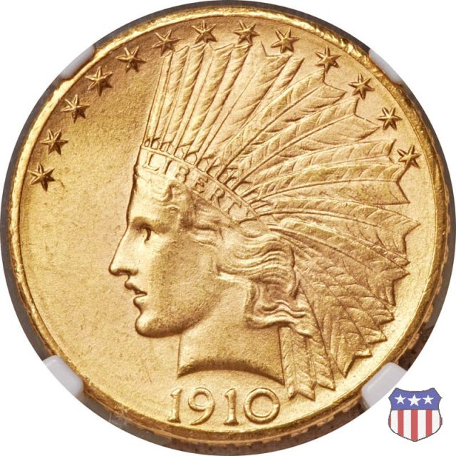 Indian Head, Motto on Reverse (1908-1933) 1910 (Denver)