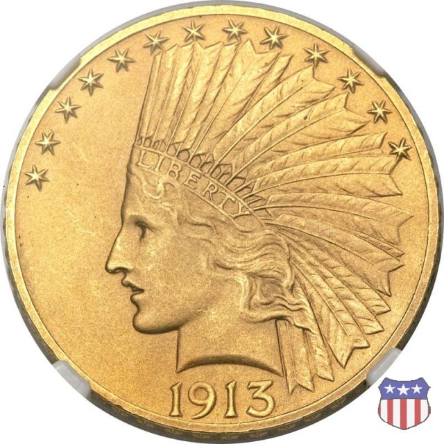 Indian Head, Motto on Reverse (1908-1933) 1913 (Philadelphia)