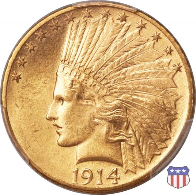 Indian Head, Motto on Reverse (1908-1933) 1914 (Philadelphia)