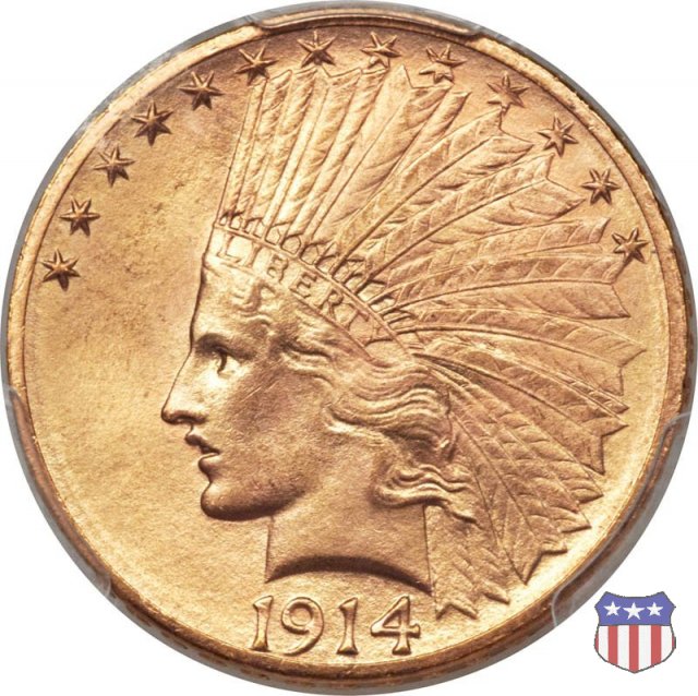 Indian Head, Motto on Reverse (1908-1933) 1914 (Denver)