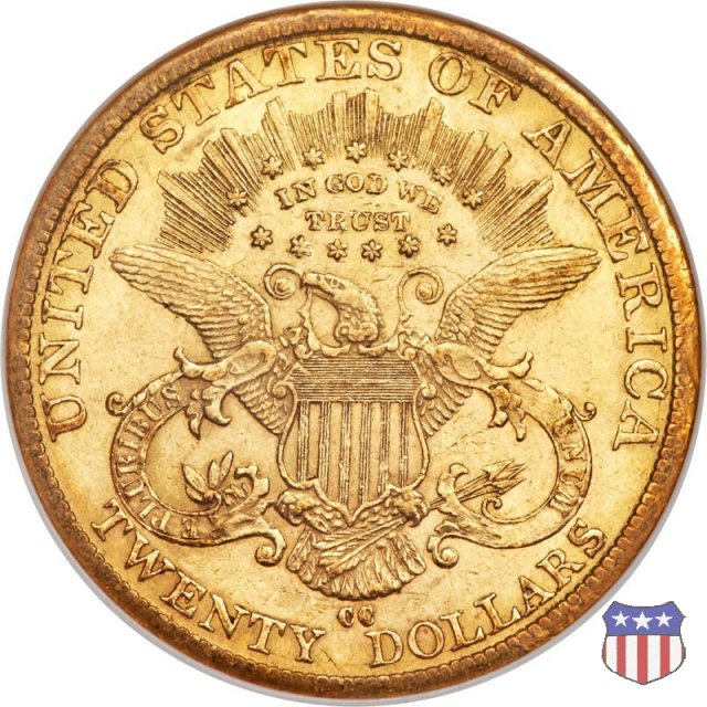 Liberty Head - Motto, TWENTY DOLLARS (1877-1907) 1882 (Carson City)