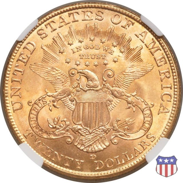 Liberty Head - Motto, TWENTY DOLLARS (1877-1907) 1906 (Denver)