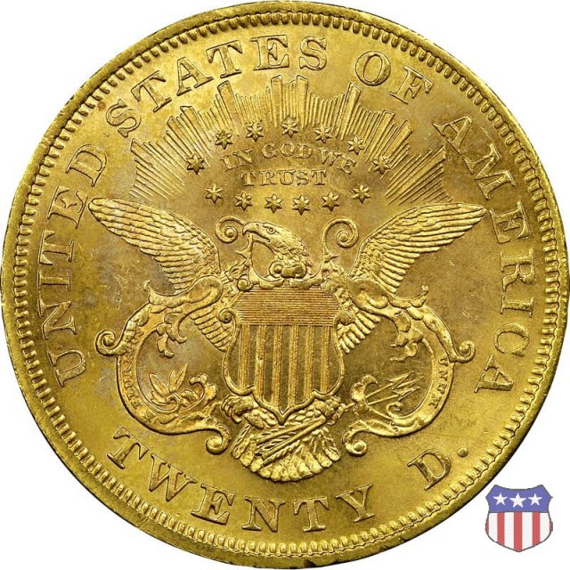 Liberty Head - Motto, Value TWENTY D. (1866-1876) 1867 (Philadelphia)