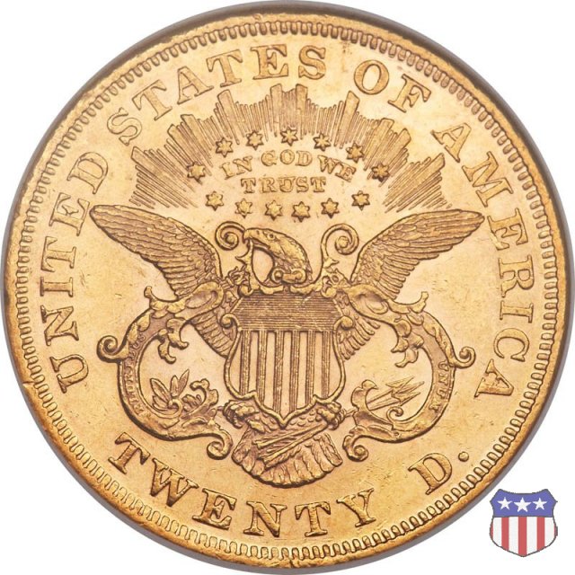 Liberty Head - Motto, Value TWENTY D. (1866-1876) 1868 (Philadelphia)