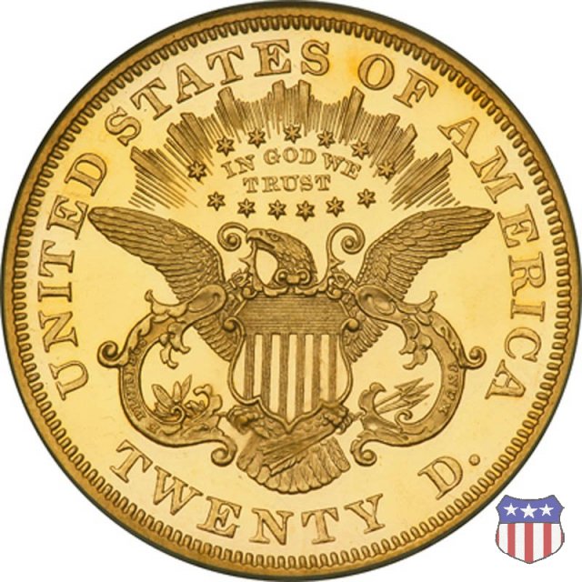 Liberty Head - Motto, Value TWENTY D. (1866-1876) 1868 (Philadelphia)