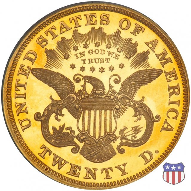 Liberty Head - Motto, Value TWENTY D. (1866-1876) 1869 (Philadelphia)