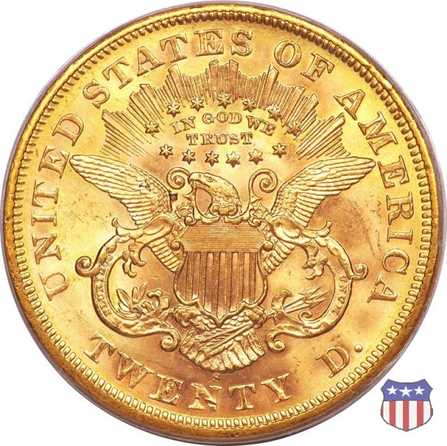 Liberty Head - Motto, Value TWENTY D. (1866-1876) 1869 (San Francisco)