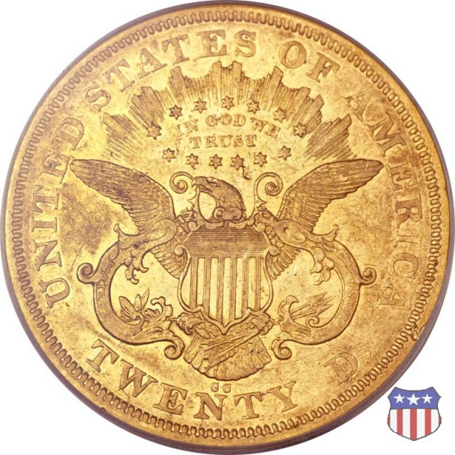 Liberty Head - Motto, Value TWENTY D. (1866-1876) 1870 (Carson City)