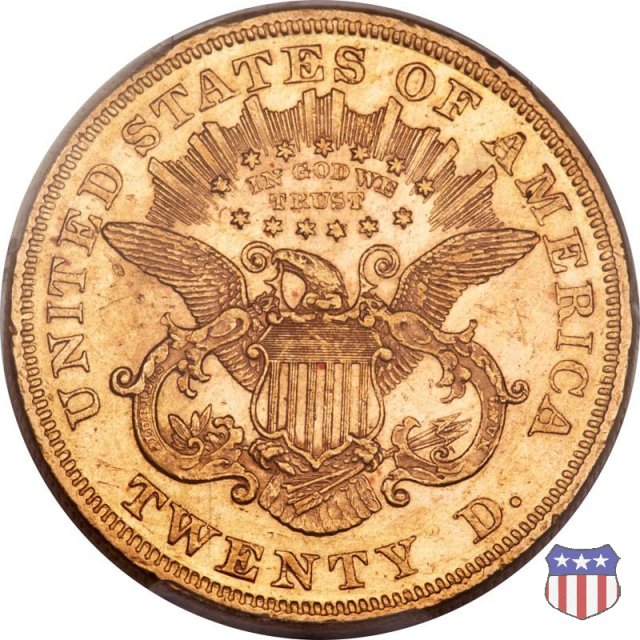 Liberty Head - Motto, Value TWENTY D. (1866-1876) 1873 (Philadelphia)