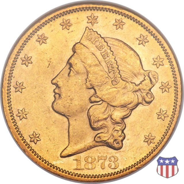 Liberty Head - Motto, Value TWENTY D. (1866-1876) 1873 (San Francisco)