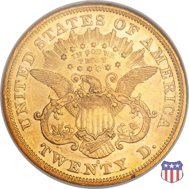 Liberty Head - Motto, Value TWENTY D. (1866-1876) 1873 (San Francisco)
