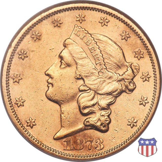 Liberty Head - Motto, Value TWENTY D. (1866-1876) 1873 (San Francisco)