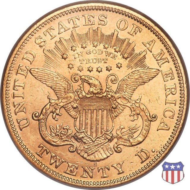 Liberty Head - Motto, Value TWENTY D. (1866-1876) 1873 (San Francisco)