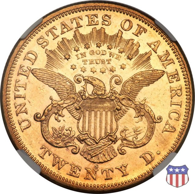 Liberty Head - Motto, Value TWENTY D. (1866-1876) 1874 (San Francisco)