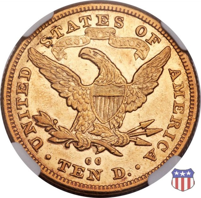 Liberty Head, Motto above Eagle (1866-1907) 1880 (Carson City)