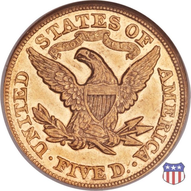 Liberty Head, Motto above Eagle (1866-1908) 1875 (Philadelphia)