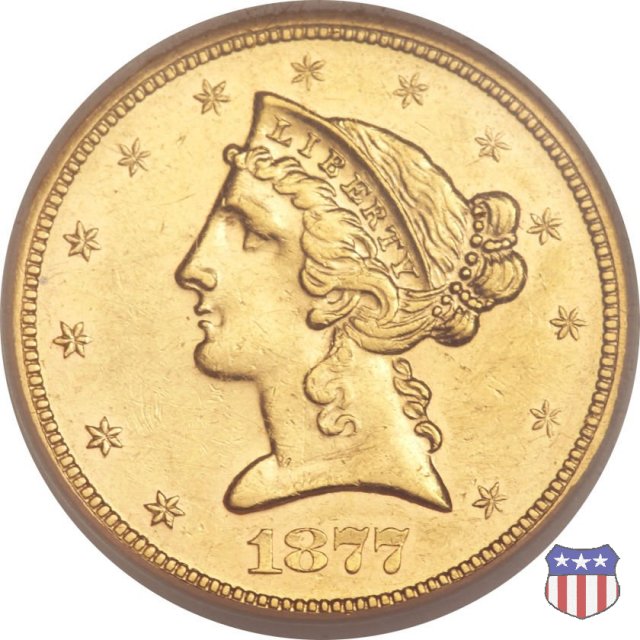 Liberty Head, Motto above Eagle (1866-1908) 1877 (San Francisco)