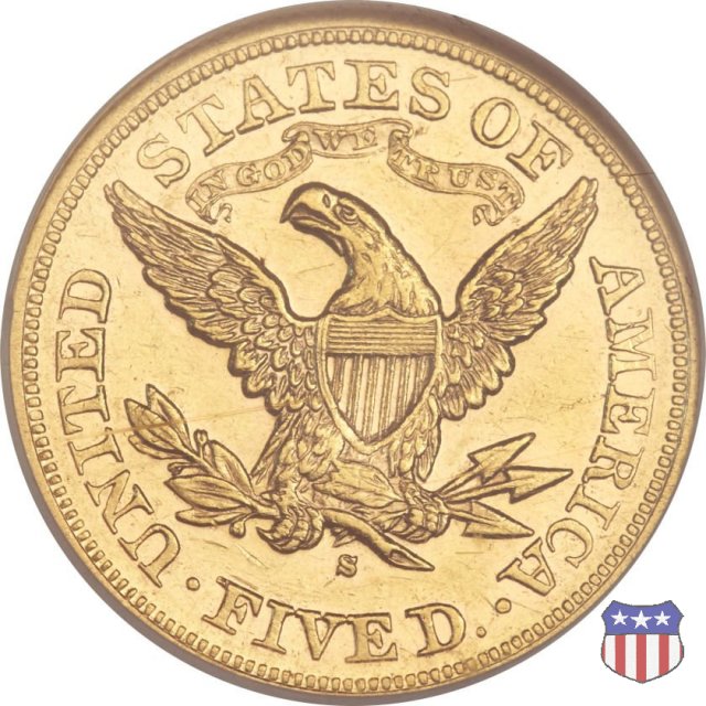 Liberty Head, Motto above Eagle (1866-1908) 1877 (San Francisco)