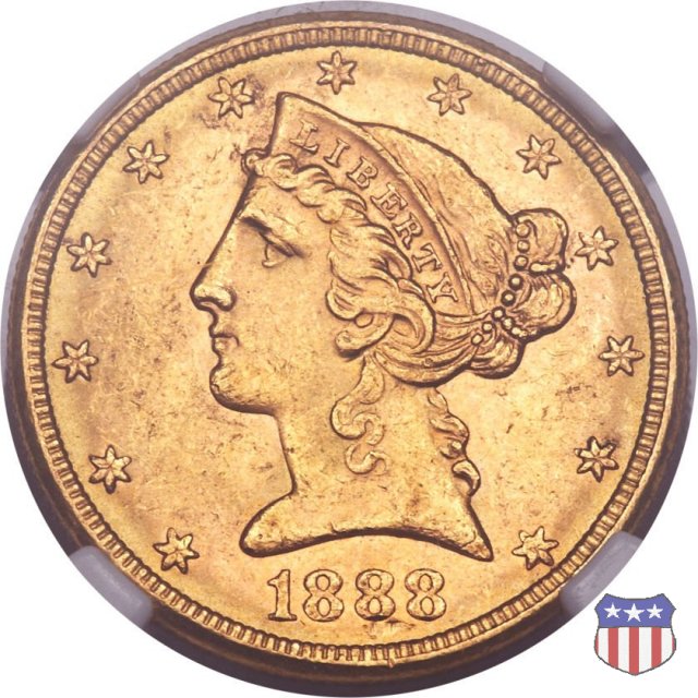 Liberty Head, Motto above Eagle (1866-1908) 1888 (San Francisco)