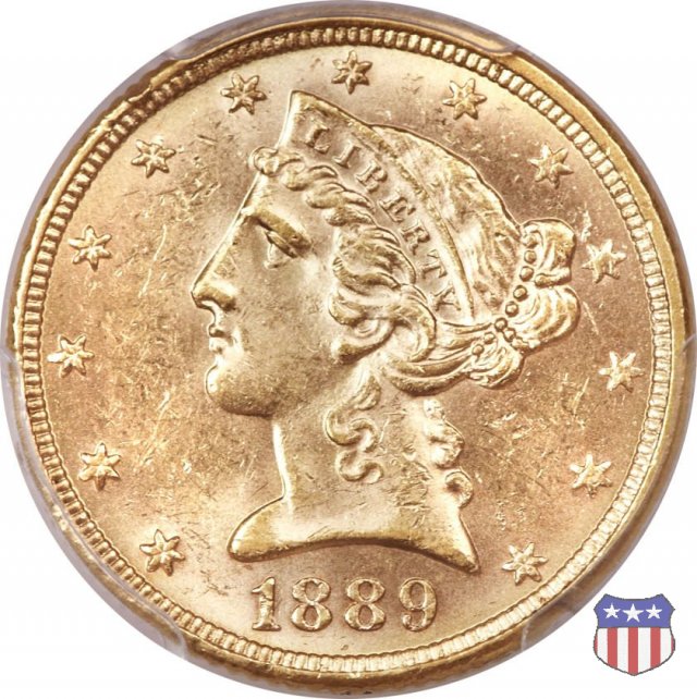 Liberty Head, Motto above Eagle (1866-1908) 1889 (Philadelphia)
