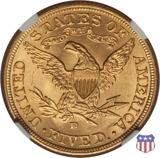 Liberty Head, Motto above Eagle (1866-1908) 1907 (Denver)