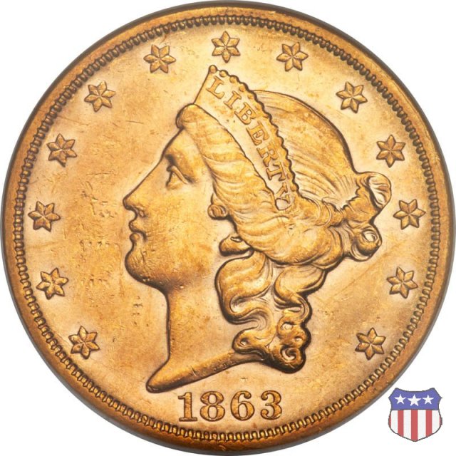 Liberty Head - No Motto (1849-1866) 1863 (San Francisco)