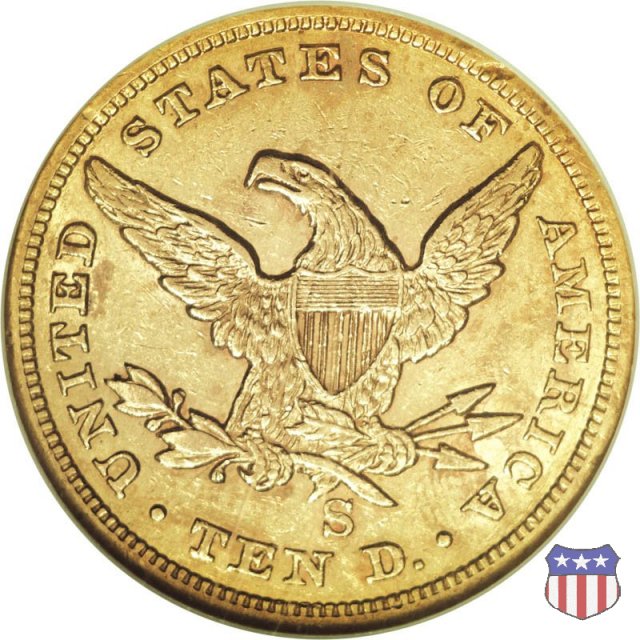 Liberty Head, No Motto Above Eagle (1838-1866) 1859 (San Francisco)