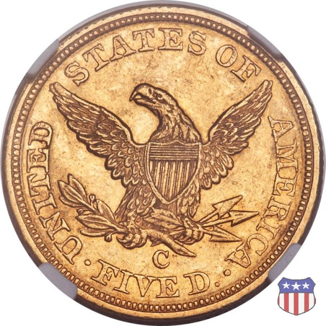 Liberty Head, No Motto above Eagle (1839-1866) 1855 (Charlotte)