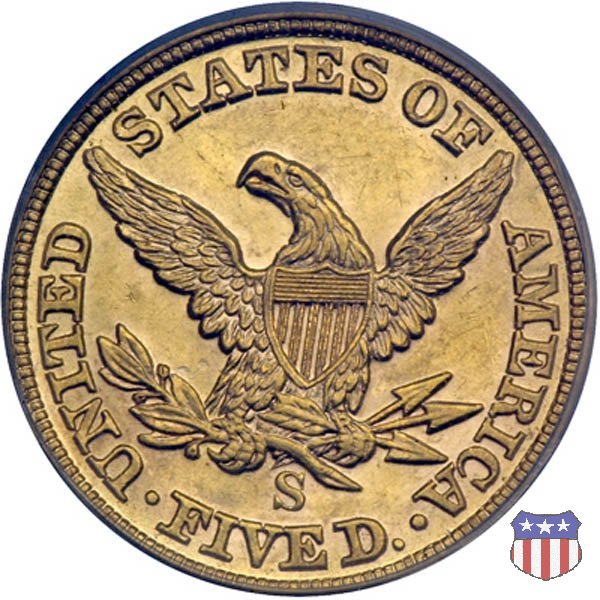 Liberty Head, No Motto above Eagle (1839-1866) 1855 (San Francisco)