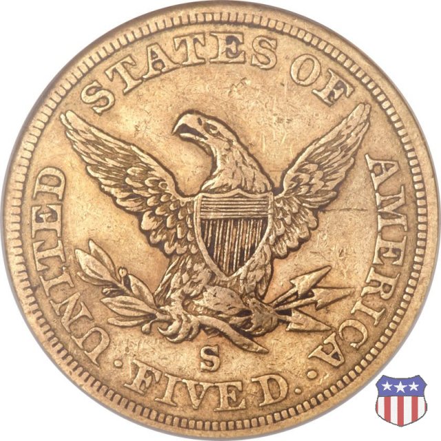 Liberty Head, No Motto above Eagle (1839-1866) 1865 (San Francisco)