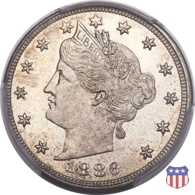 Liberty Head or V-Nickel (1883-1913) 1886 (Philadelphia)