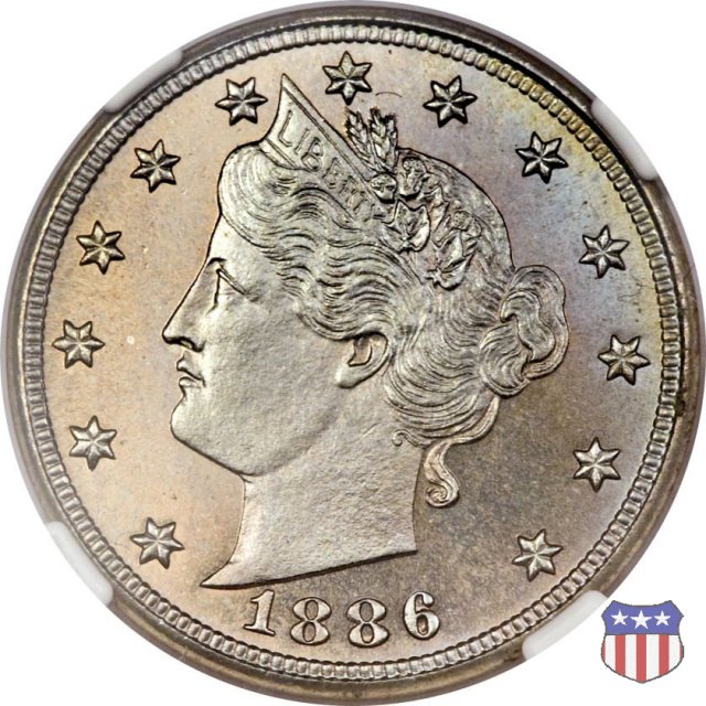 Liberty Head or V-Nickel (1883-1913) 1886 (Philadelphia)