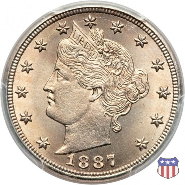 Liberty Head or V-Nickel (1883-1913) 1887 (Philadelphia)