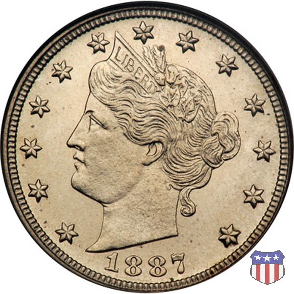 Liberty Head or V-Nickel (1883-1913) 1887 (Philadelphia)