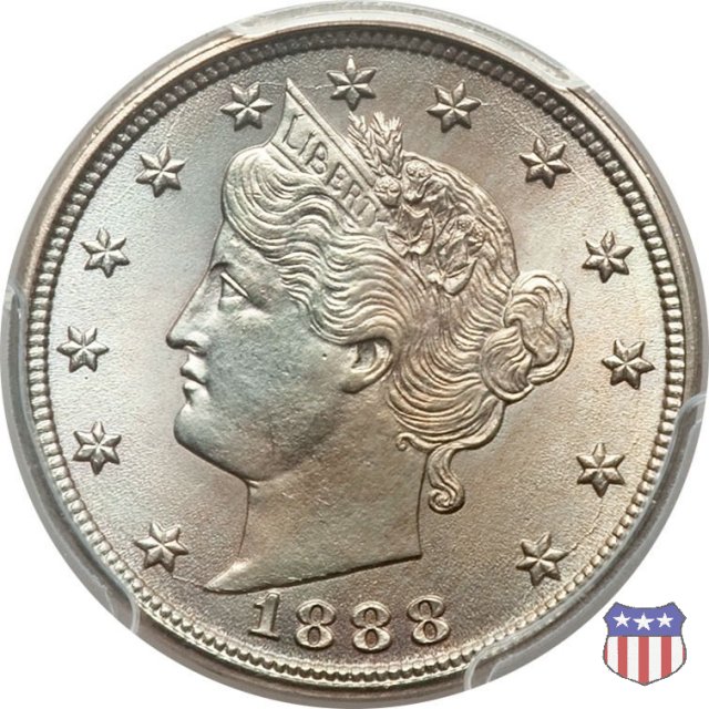 Liberty Head or V-Nickel (1883-1913) 1888 (Philadelphia)