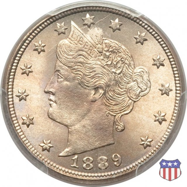 Liberty Head or V-Nickel (1883-1913) 1889 (Philadelphia)