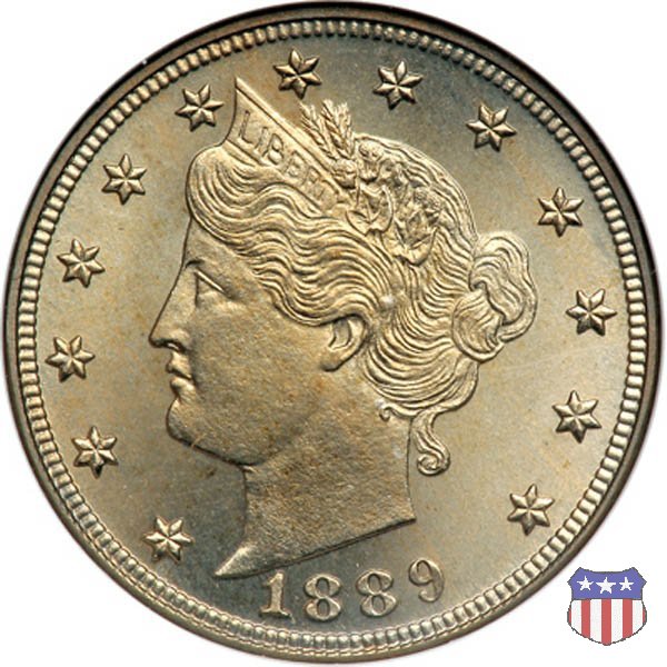 Liberty Head or V-Nickel (1883-1913) 1889 (Philadelphia)