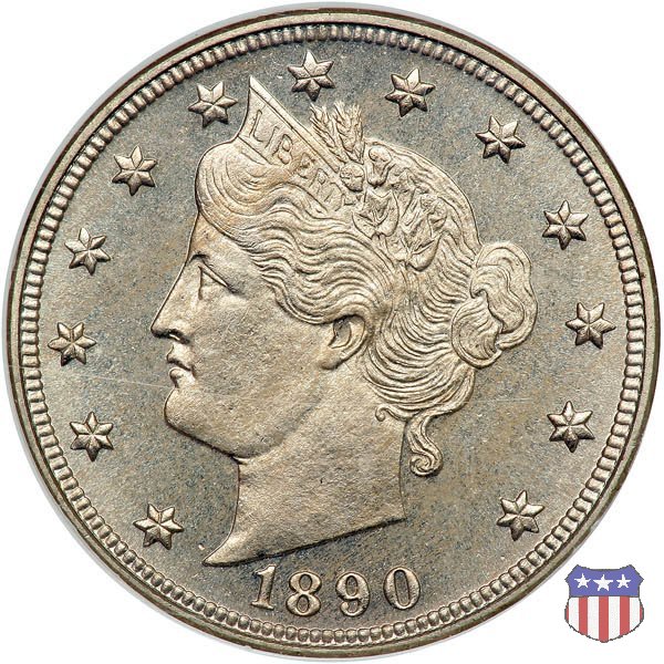 Liberty Head or V-Nickel (1883-1913) 1890 (Philadelphia)