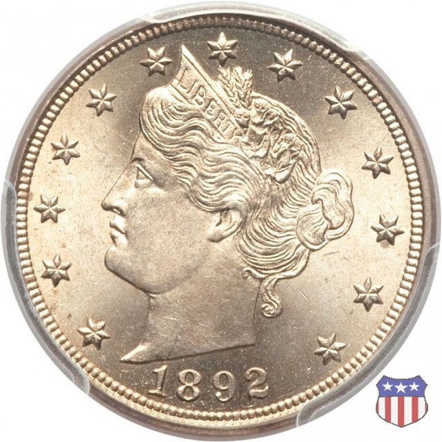 Liberty Head or V-Nickel (1883-1913) 1892 (Philadelphia)