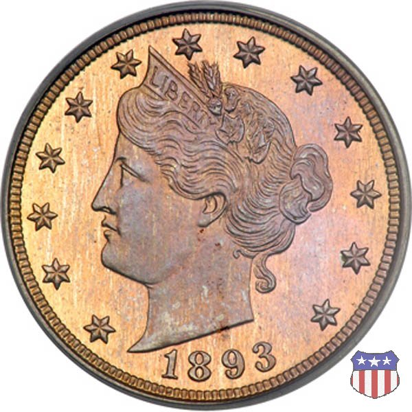 Liberty Head or V-Nickel (1883-1913) 1893 (Philadelphia)