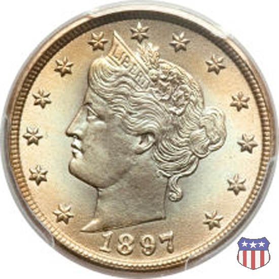 Liberty Head or V-Nickel (1883-1913) 1897 (Philadelphia)