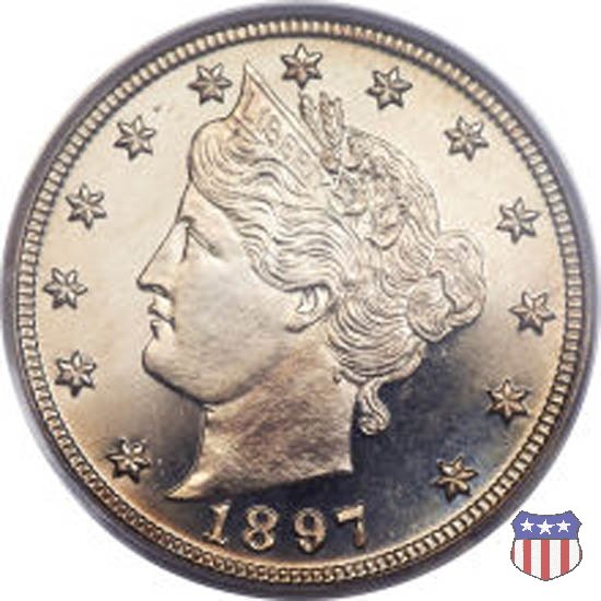 Liberty Head or V-Nickel (1883-1913) 1897 (Philadelphia)