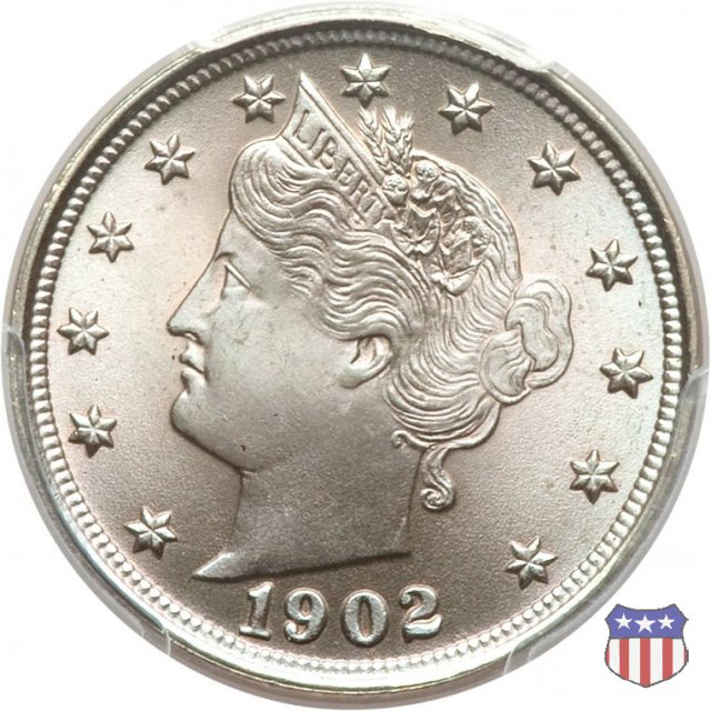 Liberty Head or V-Nickel (1883-1913) 1902 (Philadelphia)