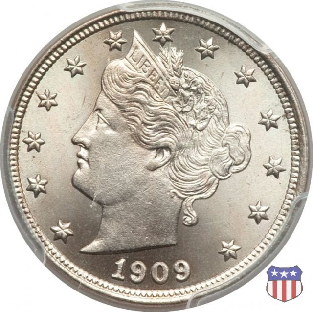 Liberty Head or V-Nickel (1883-1913) 1909 (Philadelphia)