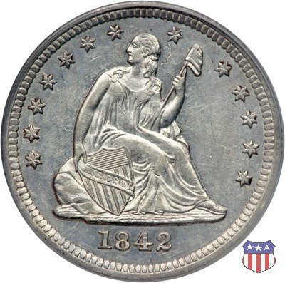 Liberty Seated - Variety 1 (1838-1866) 1842 (Philadelphia)