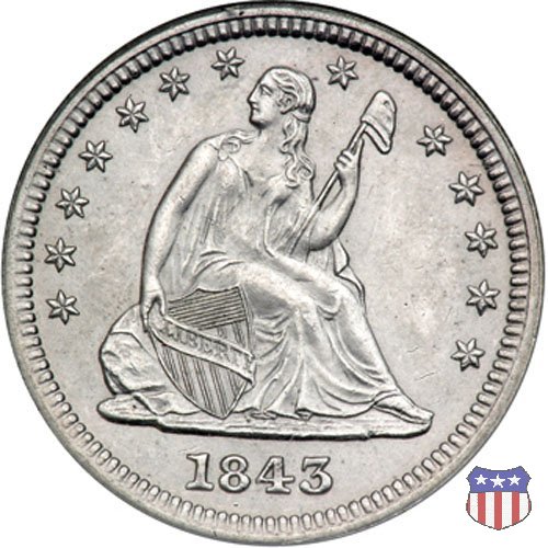 Liberty Seated - Variety 1 (1838-1866) 1843 (Philadelphia)