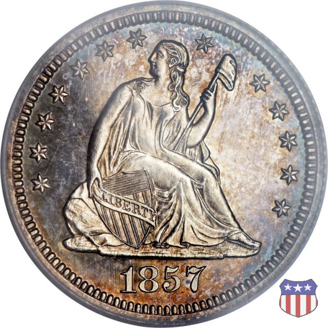 Liberty Seated - Variety 1 (1838-1866) 1857 (Philadelphia)