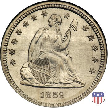 Liberty Seated - Variety 1 (1838-1866) 1859 (Philadelphia)